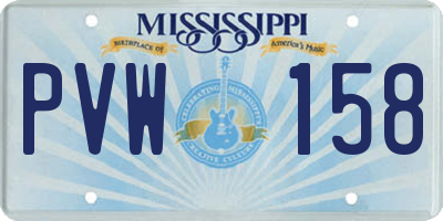 MS license plate PVW158