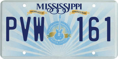MS license plate PVW161