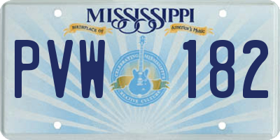 MS license plate PVW182