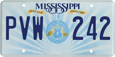 MS license plate PVW242