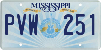 MS license plate PVW251