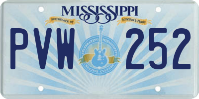 MS license plate PVW252