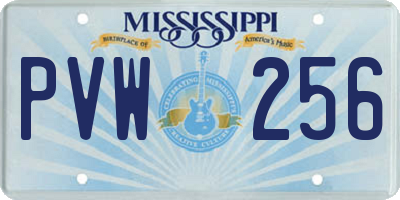 MS license plate PVW256