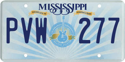 MS license plate PVW277