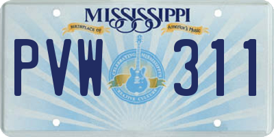 MS license plate PVW311