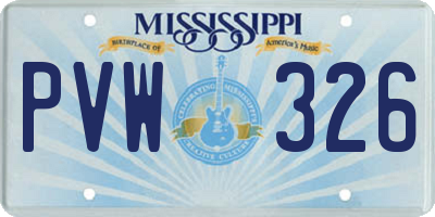 MS license plate PVW326