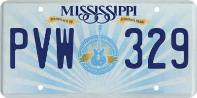 MS license plate PVW329