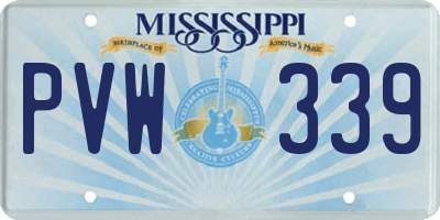 MS license plate PVW339