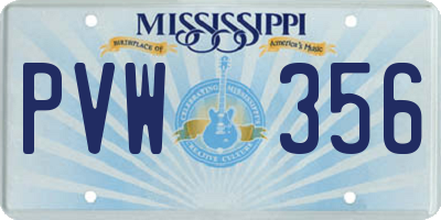 MS license plate PVW356
