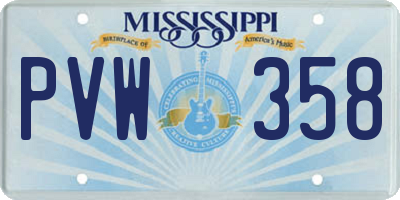 MS license plate PVW358