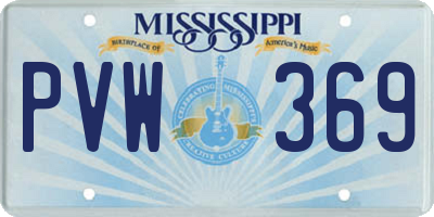 MS license plate PVW369