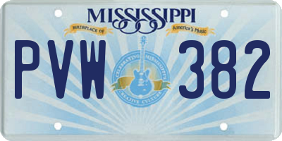 MS license plate PVW382