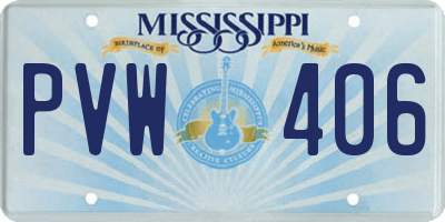 MS license plate PVW406