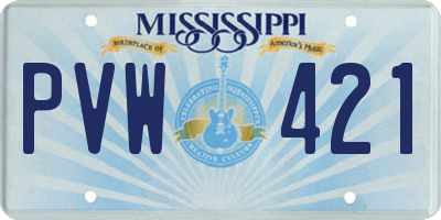 MS license plate PVW421