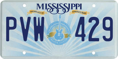 MS license plate PVW429
