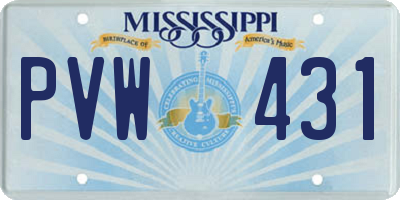 MS license plate PVW431