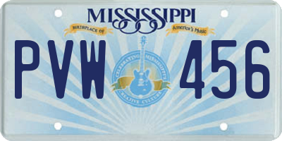 MS license plate PVW456