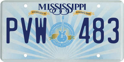 MS license plate PVW483