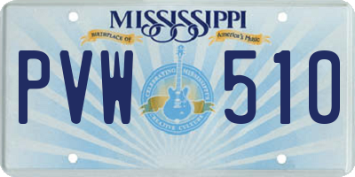 MS license plate PVW510