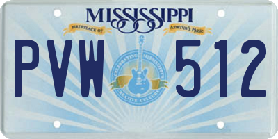 MS license plate PVW512