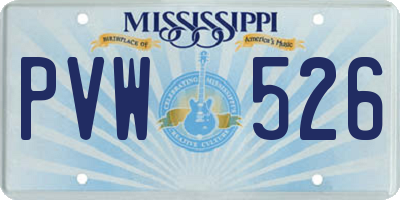 MS license plate PVW526