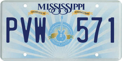 MS license plate PVW571