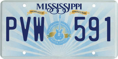 MS license plate PVW591