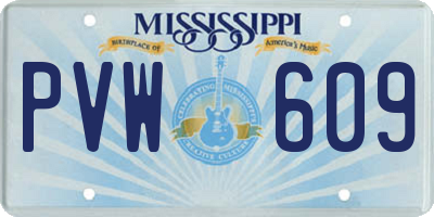 MS license plate PVW609
