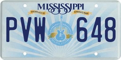 MS license plate PVW648