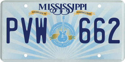 MS license plate PVW662