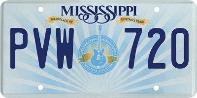 MS license plate PVW720