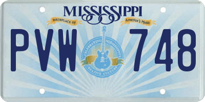 MS license plate PVW748
