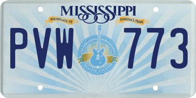 MS license plate PVW773