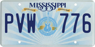 MS license plate PVW776