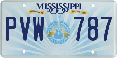 MS license plate PVW787