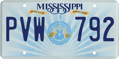 MS license plate PVW792