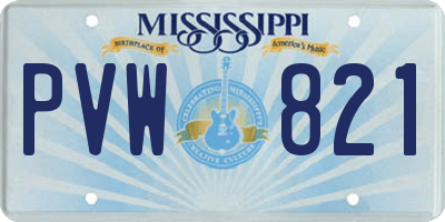 MS license plate PVW821