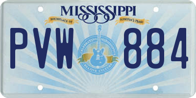 MS license plate PVW884
