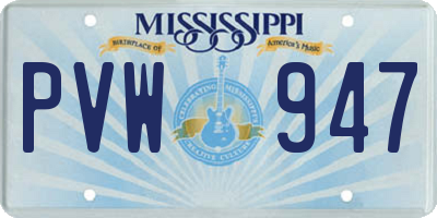 MS license plate PVW947