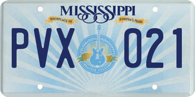 MS license plate PVX021