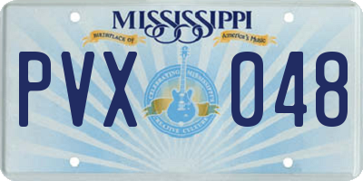MS license plate PVX048