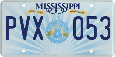 MS license plate PVX053