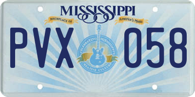 MS license plate PVX058