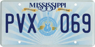 MS license plate PVX069