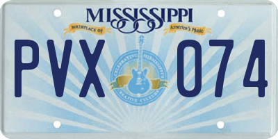 MS license plate PVX074