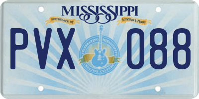 MS license plate PVX088