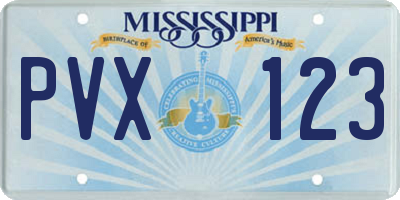 MS license plate PVX123