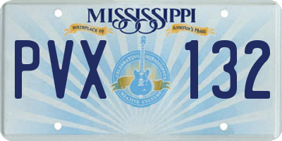 MS license plate PVX132