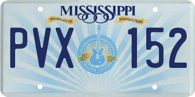 MS license plate PVX152