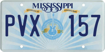MS license plate PVX157